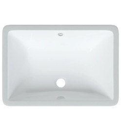 Évier salle de bain blanc rectangulaire céramique