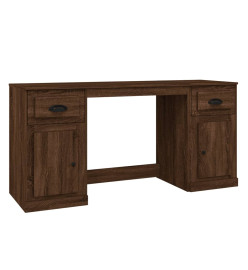 Bureau avec armoire chêne marron bois d'ingénierie