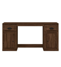 Bureau avec armoire chêne marron bois d'ingénierie