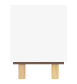 Meuble TV Blanc 80x30x40 cm Bois de pin massif et rotin naturel