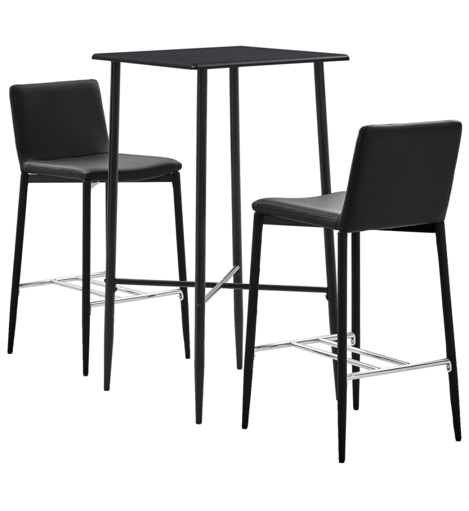 Ensemble de bar 3 pcs Similicuir Noir