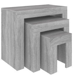 Tables basses gigognes 3 pcs sonoma gris bois d'ingénierie