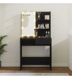 Coiffeuse avec LED noir 74,5x40x141 cm