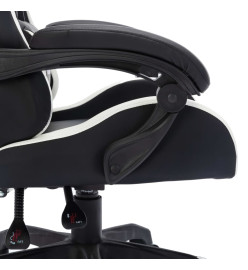 Fauteuil de jeux vidéo avec LED RVB Blanc et noir Similicuir