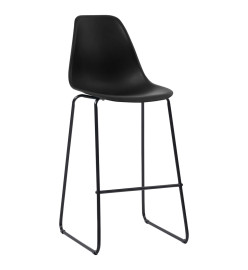 Chaises de bar lot de 6 noir plastique