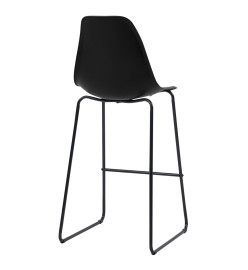 Chaises de bar lot de 6 noir plastique