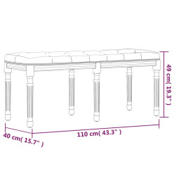 Banc Rose 110x40x49 cm Velours