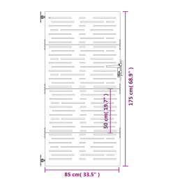 Portail de jardin 85x175 cm acier corten conception de carré