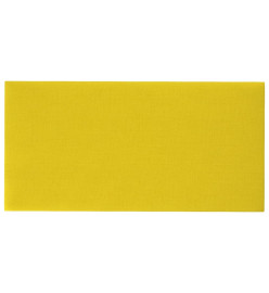 Panneaux muraux 12 pcs Jaune clair 60x30 cm Tissu 2,16 m²