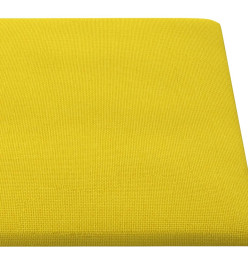 Panneaux muraux 12 pcs Jaune clair 60x30 cm Tissu 2,16 m²