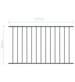 Panneau de clôture Acier enduit de poudre 1,7x1 m Anthracite