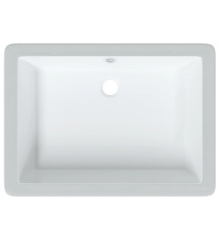 Évier de salle de bain blanc rectangulaire céramique