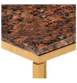 Table basse Marron 40x40x35 cm Pierre véritable texture marbre