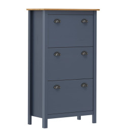 Armoire à chaussures Hill Gris 72x35x124 cm Bois de pin solide