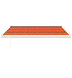 Auvent rétractable orange et marron 3,5x2,5m tissu et aluminium