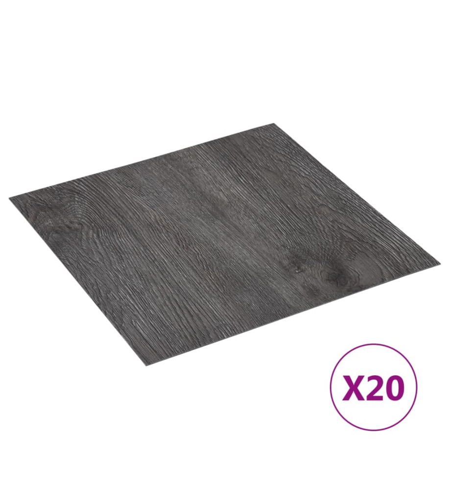 Planches de plancher autoadhésives 20 pcs PVC 1,86 m² Marron