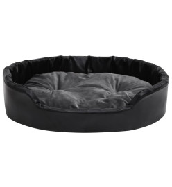 Lit chiens Noir et gris foncé 90x79x20 cm Peluche et similicuir