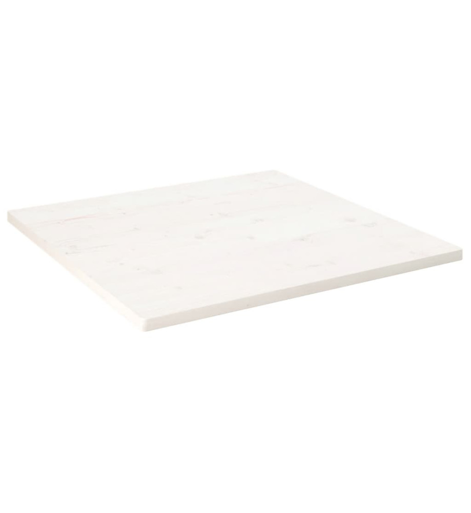 Dessus de table blanc 90x90x2,5 cm bois de pin massif