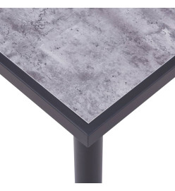 Table de salle à manger Noir et gris béton 200x100x75 cm MDF