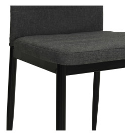 Chaises à manger lot de 6 gris foncé tissu