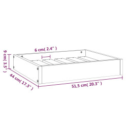 Lit pour chien Gris 51,5x44x9 cm Bois de pin solide