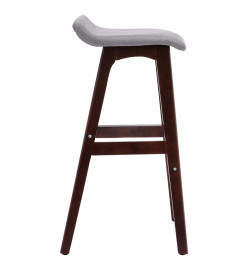 Tabourets de bar lot de 2 gris clair tissu