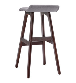 Tabourets de bar lot de 2 gris clair tissu