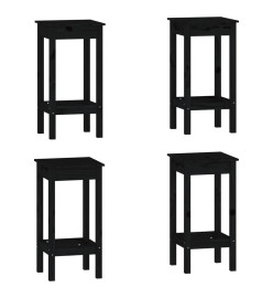 Ensemble de bar 5 pcs Noir Bois de pin massif