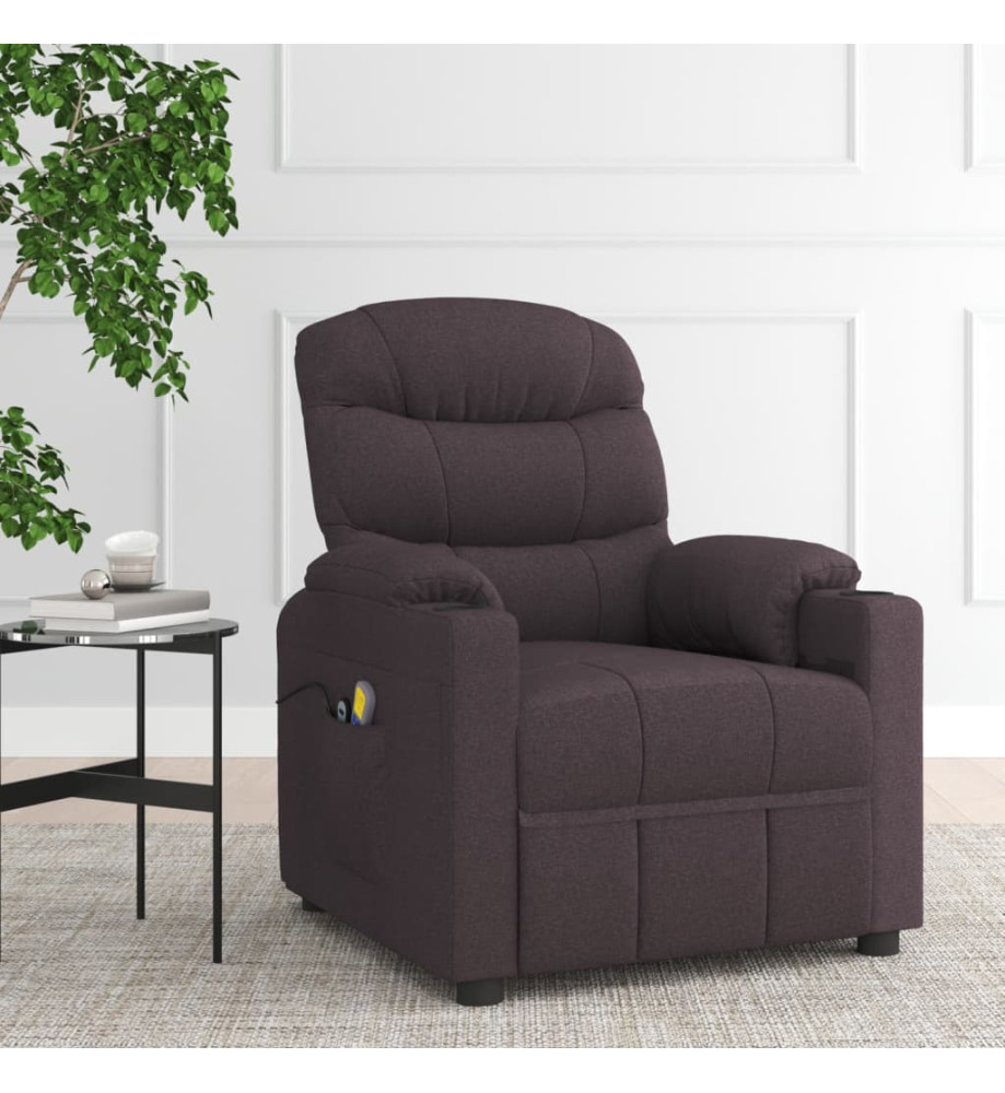 Fauteuil de massage Marron foncé Tissu