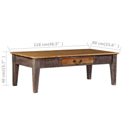 Table basse Bois massif Vintage 118 x 60 x 40 cm