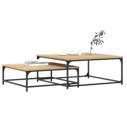 Tables basses gigognes 2 pcs chêne sonoma bois d'ingénierie