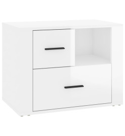 Table de chevet Blanc brillant 60x36x45 cm Bois d’ingénierie
