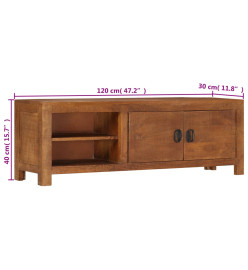 Meuble TV 120x30x40 cm Bois massif de manguier