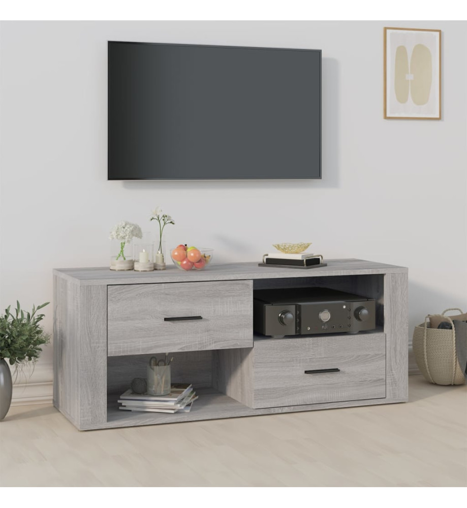 Meuble TV Sonoma gris 100x35x40 cm Bois d'ingénierie