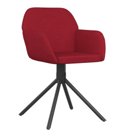 Chaises pivotantes salle à manger 2 pcs Rouge bordeaux Velours