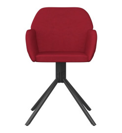 Chaises pivotantes salle à manger 2 pcs Rouge bordeaux Velours