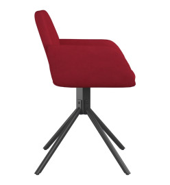 Chaises pivotantes salle à manger 2 pcs Rouge bordeaux Velours