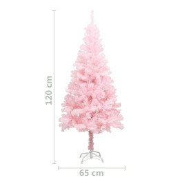 Sapin de Noël artificiel avec support rose 120 cm PVC