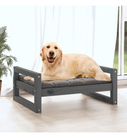 Lit pour chien Gris 75,5x55,5x28 cm Bois de pin solide