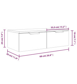 Armoire murale Chêne fumé 68x30x20 cm Bois d'ingénierie