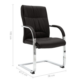 Chaise de bureau cantilever Noir Similicuir