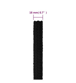 Corde de travail Noir 18 mm 50 m Polyester