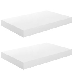 Étagère murale flottante 2 pcs Blanc brillant 40x23x3,8 cm MDF