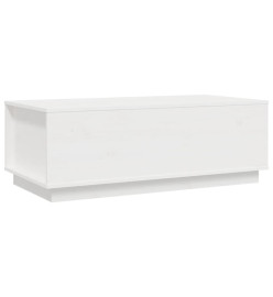 Table basse Blanc 100x50x35 cm Bois massif de pin