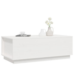 Table basse Blanc 100x50x35 cm Bois massif de pin