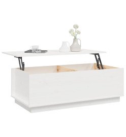 Table basse Blanc 100x50x35 cm Bois massif de pin