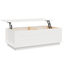 Table basse Blanc 100x50x35 cm Bois massif de pin