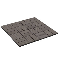 Carreaux de terrasse 22 pcs 30 x 30 cm 2 m² WPC Marron foncé