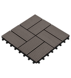 Carreaux de terrasse 22 pcs 30 x 30 cm 2 m² WPC Marron foncé