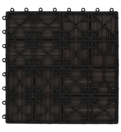 Carreaux de terrasse 22 pcs 30 x 30 cm 2 m² WPC Marron foncé